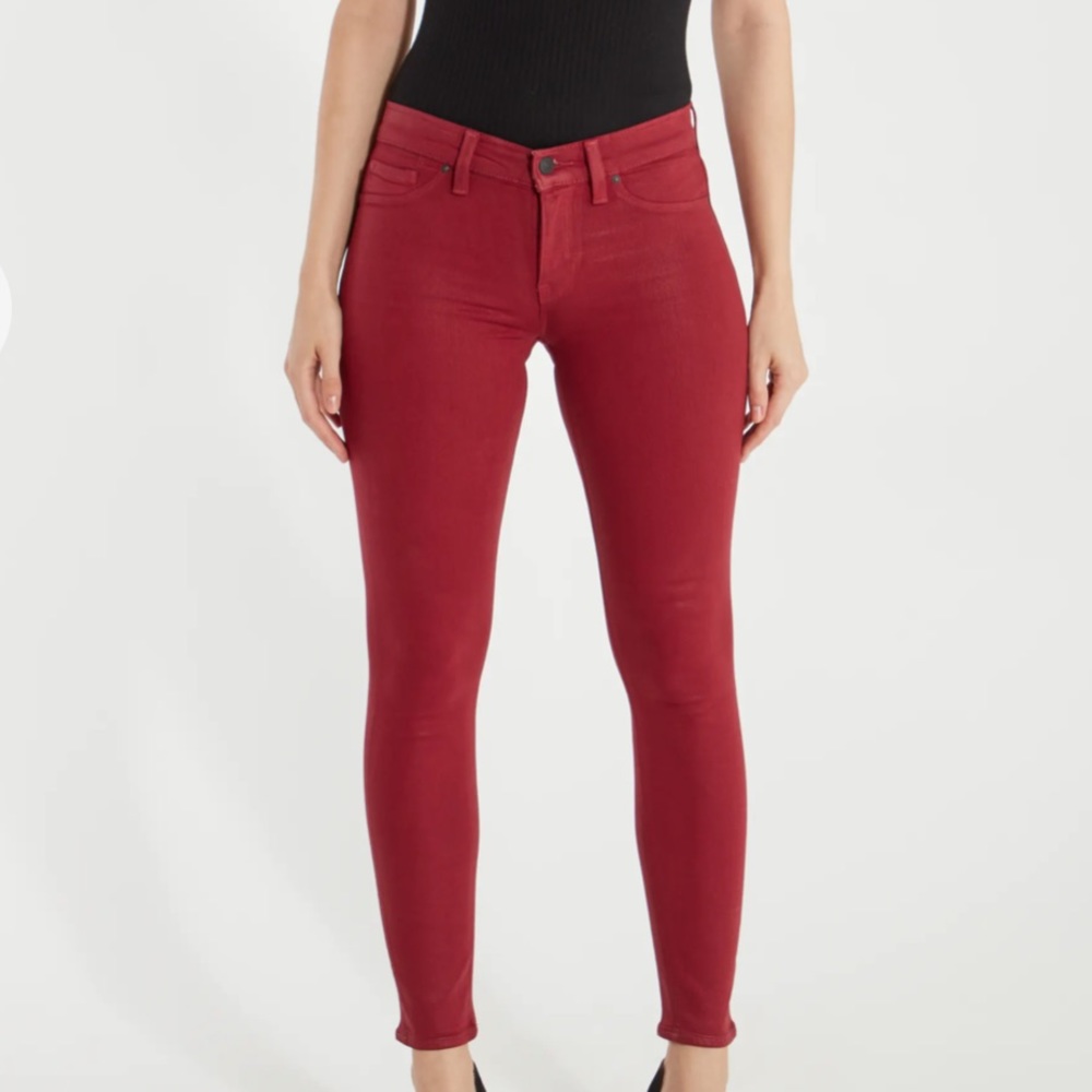 Hudson Jeans Nico Mid Rise Super Skinny Ankle Jeans in Red OXBW Size 29 NWT